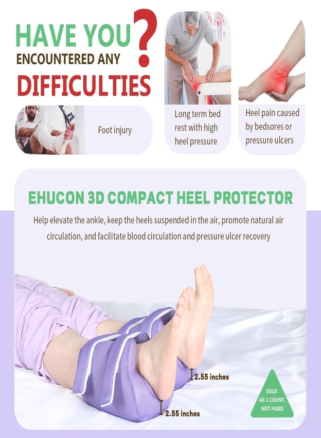 Ehucon 3D Heel Protectors for Pressure Sores,Ankle Elevation Pillow Foot Support Cushion for Bed Sores,Heel Cushions for Heel Pain Relief - Image 2